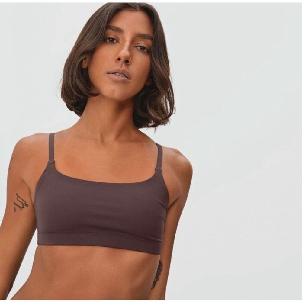 Everlane the Invisible Square-Neck Bralette Dark Tan XXS